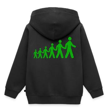Grüne Männchen Verfolgung Geschenk Geschenkidee - Kinder Premium Organic Hoodie - Schwarz - Hinten - AI Model Kid Male (0cm)