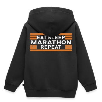 marathon - Sweat Premium à capuche enfant bio - noir - Dos - AI Model Kid Male (0cm)