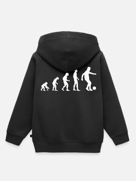Fussball Evolution | Fußball - Kinder Premium Organic Hoodie - Schwarz