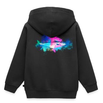 Fisch Köhler farbenfroh - Kinder Premium Organic Hoodie - Schwarz - Hinten - AI Model Kid Male (0cm)