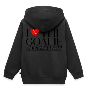 I Love The Goalie #hockeymom 2 - Kinder Premium Organic Hoodie - Schwarz - Hinten - AI Model Kid Male (0cm)