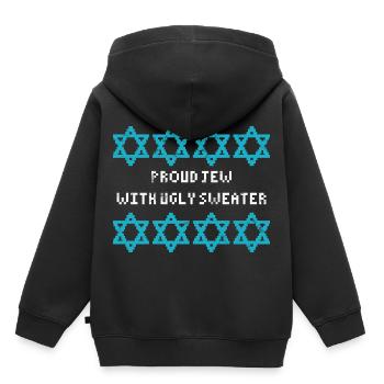Ugly Hanukkah, Chanukkah, Lichterfest, Geschenk - Kinder Premium Organic Hoodie - Schwarz - Hinten - AI Model Kid Male (0cm)
