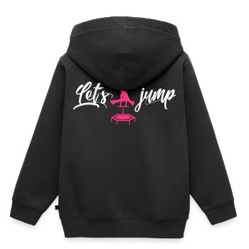 jumping trampoline girl jumping jump gift - Kids Premium Organic Hoodie - black - Back - AI Model Kid Male (0cm)