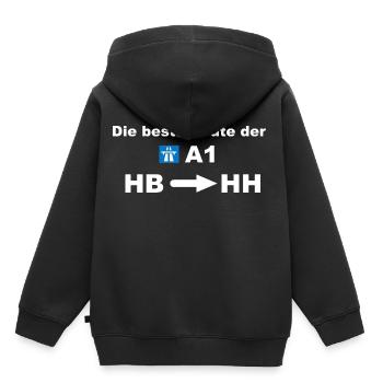 Le meilleur itinéraire de l’A1 Bremen Hamburg cadeau - Sweat Premium à capuche enfant bio - noir - Dos - AI Model Kid Male (0cm)