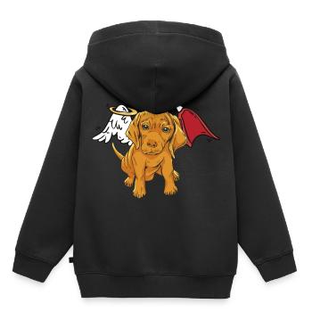 Hund Haustiere Engel Teufel Flügel Hunde teuflisch - Kinder Premium Organic Hoodie - Schwarz - Hinten - AI Model Kid Male (0cm)