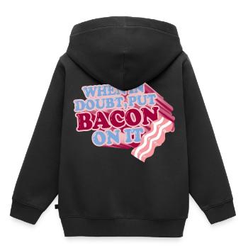 En cas de doute, mettez BACON dessus - Sweat Premium à capuche enfant bio - noir - Dos - AI Model Kid Male (0cm)