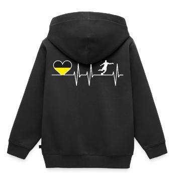 Dortmund Fußball Herzschlag | Herz | Fans Geschenk - Sweat Premium à capuche enfant bio - noir - Dos - AI Model Kid Male (0cm)