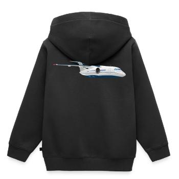 Flugzeug - Kinder Premium Organic Hoodie - Schwarz - Hinten - AI Model Kid Male (0cm)