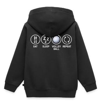 Volleyball Geschenk Volleyballspieler - Kinder Premium Organic Hoodie - Schwarz - Hinten - AI Model Kid Male (0cm)