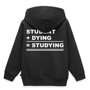 Étudiant Geek Geek étudiant étudiant adolescent - Sweat Premium à capuche enfant bio - noir - Dos - AI Model Kid Male (0cm)