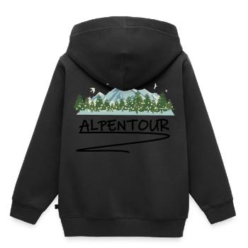 Wandern Alpen - Kinder Premium Organic Hoodie - Schwarz - Hinten - AI Model Kid Male (0cm)