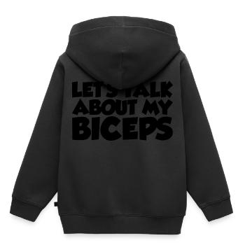 Parlons de mes biceps - Sweat Premium à capuche enfant bio - noir - Dos - AI Model Kid Male (0cm)