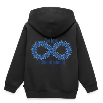 Sie haben unbegrenztes Potenzial - Kinder Premium Organic Hoodie - Schwarz - Hinten - AI Model Kid Male (0cm)