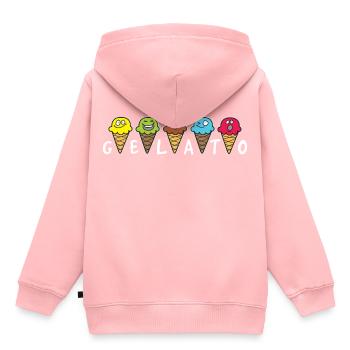 Glacier crème glacée - Sweat Premium à capuche enfant bio - rose - Dos - AI Model Kid Female (0cm)