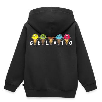 Glacier crème glacée - Sweat Premium à capuche enfant bio - noir - Dos - AI Model Kid Male (0cm)