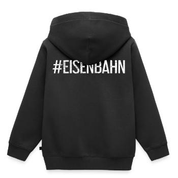 Eisenbahn - Kinder Premium Organic Hoodie - Schwarz - Hinten - AI Model Kid Male (0cm)