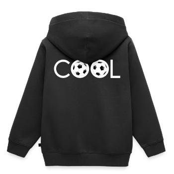 Fussball Cool - Kinder Premium Organic Hoodie - Schwarz - Hinten - AI Model Kid Male (0cm)