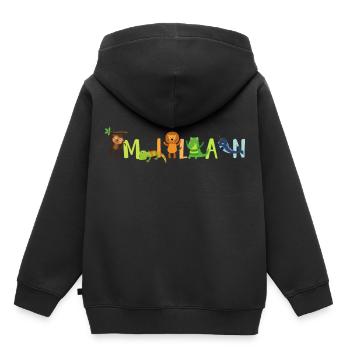 T-shirt de nom de chemise de nom de Milan par DRUCKPUNK - Sweat Premium à capuche enfant bio - noir - Dos - AI Model Kid Male (0cm)
