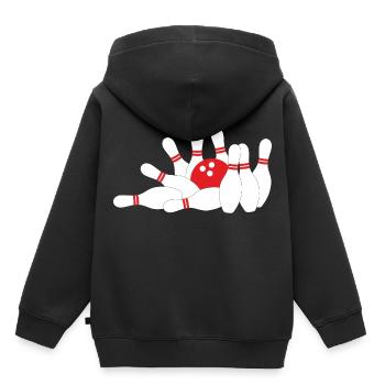 jeu de quilles - Sweat Premium à capuche enfant bio - noir - Dos - AI Model Kid Male (0cm)