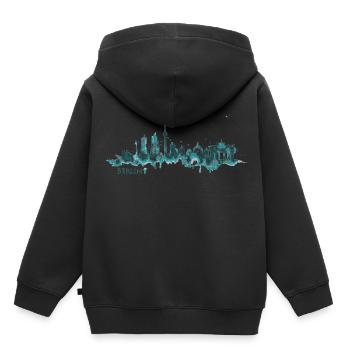 Berlin Skyline - Kinder Premium Organic Hoodie - Schwarz - Hinten - AI Model Kid Male (0cm)