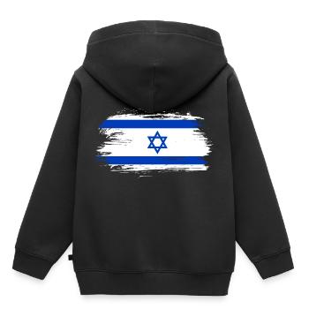 Israel Flagge - Kinder Premium Organic Hoodie - Schwarz - Hinten - AI Model Kid Male (0cm)