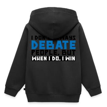 I Don't Always Debate People But When I Do, I Win3 - Kinder Premium Organic Hoodie - Schwarz - Hinten - AI Model Kid Male (0cm)
