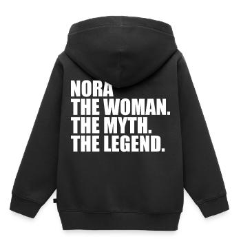 Mythe Légende Drôle Meilleur Nom Nora - Sweat Premium à capuche enfant bio - noir - Dos - AI Model Kid Male (0cm)