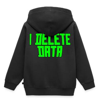 Je supprime des données 3 - Sweat Premium à capuche enfant bio - noir - Dos - AI Model Kid Male (0cm)