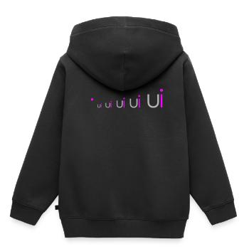 Uuiuiui Hemd 6 - Kinder Premium Organic Hoodie - Schwarz - Hinten - AI Model Kid Male (0cm)