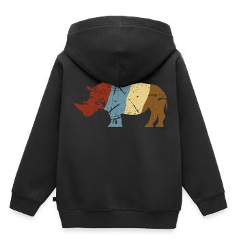 Nashorn - Kinder Premium Organic Hoodie - Schwarz - Hinten - AI Model Kid Male (0cm)