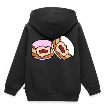 Berliner Krapfen Pfannkuchen Marmelade - Kinder Premium Organic Hoodie - Schwarz - Hinten - AI Model Kid Male (0cm)