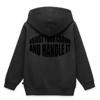 Ajustez votre couronne et manipulez-la 15 - Sweat Premium à capuche enfant bio - noir - Dos - AI Model Kid Male (0cm)