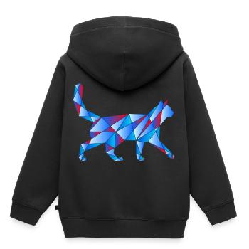 Blaue Katze - Kinder Premium Organic Hoodie - Schwarz - Hinten - AI Model Kid Male (0cm)