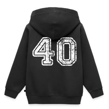 40 - Kids Premium Organic Hoodie - black - Back - AI Model Kid Male (0cm)