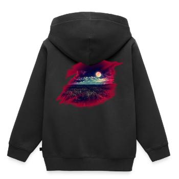 Lune - Sweat Premium à capuche enfant bio - noir - Dos - AI Model Kid Male (0cm)