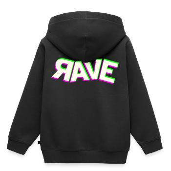 rave dj raver techno dubstep acid house party edm - Kinder Premium Organic Hoodie - Schwarz - Hinten - AI Model Kid Male (0cm)