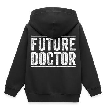 Futur médecin - Étudiant en médecine Médecine - Sweat Premium à capuche enfant bio - noir - Dos - AI Model Kid Male (0cm)