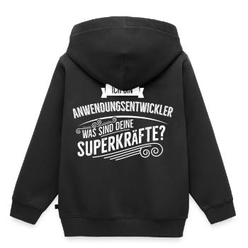 Anwendungsentwickler - Kinder Premium Organic Hoodie - Schwarz - Hinten - AI Model Kid Male (0cm)