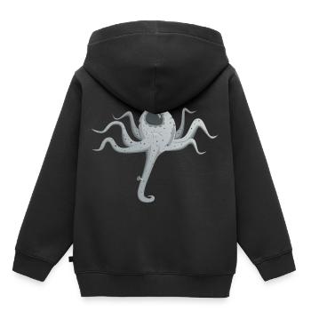 poulpe géant calmar, poulpe, calmar, poissons seiche - Sweat Premium à capuche enfant bio - noir - Dos - AI Model Kid Male (0cm)