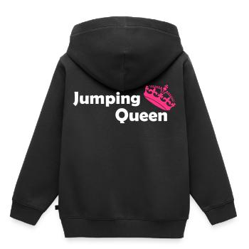 trampoline sauteuse cadeau saut sautant - Sweat Premium à capuche enfant bio - noir - Dos - AI Model Kid Male (0cm)