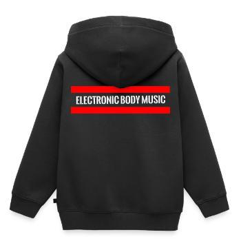 Musique électronique pour le corps - Sweat Premium à capuche enfant bio - noir - Dos - AI Model Kid Male (0cm)