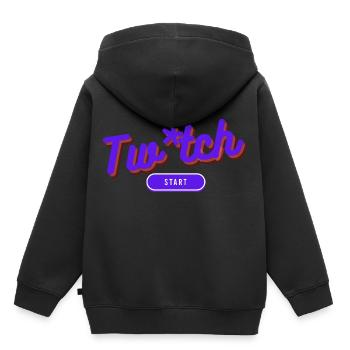 Twi-tch - Sweat Premium à capuche enfant bio - noir - Dos - AI Model Kid Male (0cm)