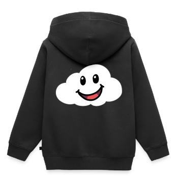 Émotions Sentiments Amical Nuage Ciel - Sweat Premium à capuche enfant bio - noir - Dos - AI Model Kid Male (0cm)