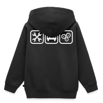 Motor Mechanic - Kinder Premium Organic Hoodie - Schwarz - Hinten - AI Model Kid Male (0cm)