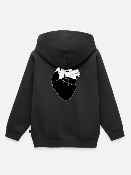 Galaktisches Herz - Kinder Premium Organic Hoodie - Schwarz