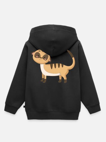 Meerkatze Erdmännchen - Kinder Premium Organic Hoodie - Schwarz