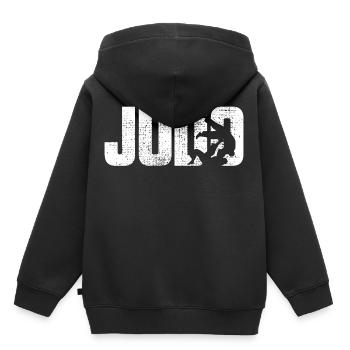 Judo - Kinder Premium Organic Hoodie - Schwarz - Hinten - AI Model Kid Male (0cm)