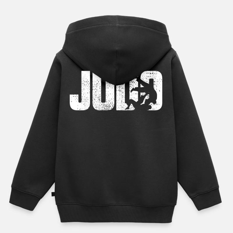 judo - Sweat Premium à capuche enfant bio - noir
