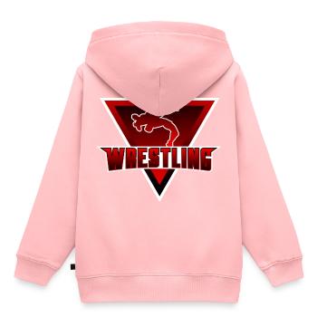 Wrestling - Kinder Premium Organic Hoodie - Rosa - Hinten - AI Model Kid Female (0cm)