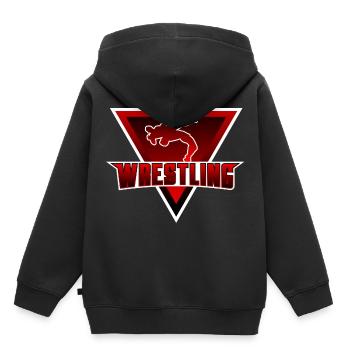 Wrestling - Kinder Premium Organic Hoodie - Schwarz - Hinten - AI Model Kid Male (0cm)